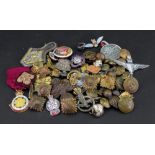 A large collection of Parachute Regiment and other regimental badges, buttons and insignia, an A.R.