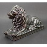 A Teichert-Werke Meissen figure of a lion, with bronze glaze, 26.5cm x 17.5cm.