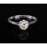 An 18ct white gold and diamond single-stone ring,