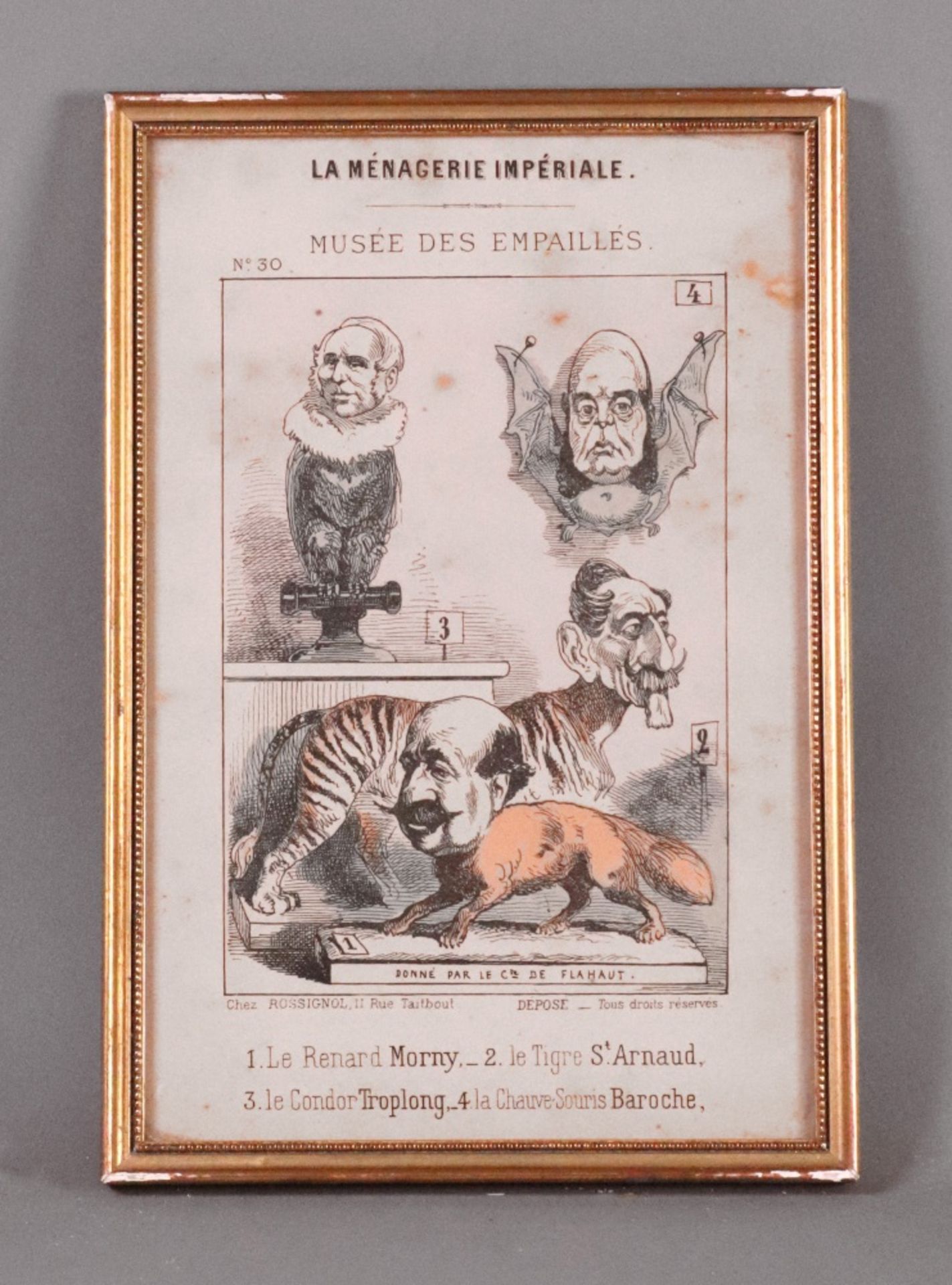 A set of eleven humorous French prints titled 'La Ménagerie Impériale', each 24 x 16cm (11). - Image 6 of 12
