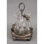 A Victorian oval silver cruet stand, Charles Boyton, London 1872,