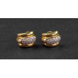 A pair of 18ct gold and diamond-set earrings,