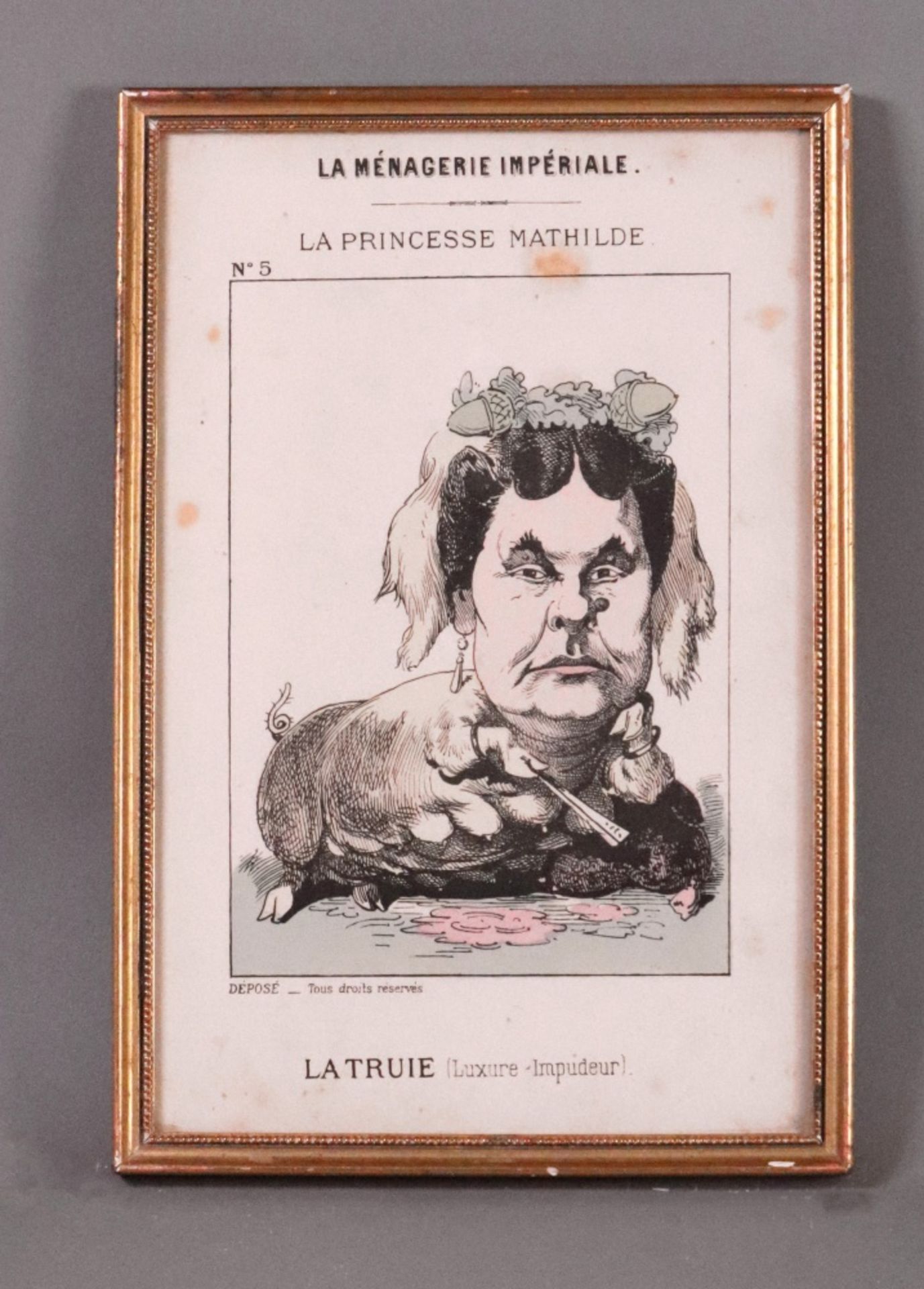 A set of eleven humorous French prints titled 'La Ménagerie Impériale', each 24 x 16cm (11). - Image 4 of 12