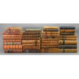 A large collection of antiquarian volumes, mostly bound in calf or morocco,