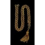 A 14ct gold multi rope-twist pendant necklace,