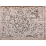An engraved map, Worcestershire, described by Christopher Saxton and published by John Speed,