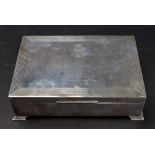 An Art Deco style silver cigar box, Hardy Brothers, Birmingham 1965,