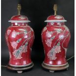 A pair of Carlos Remes London baluster vase table lamps,