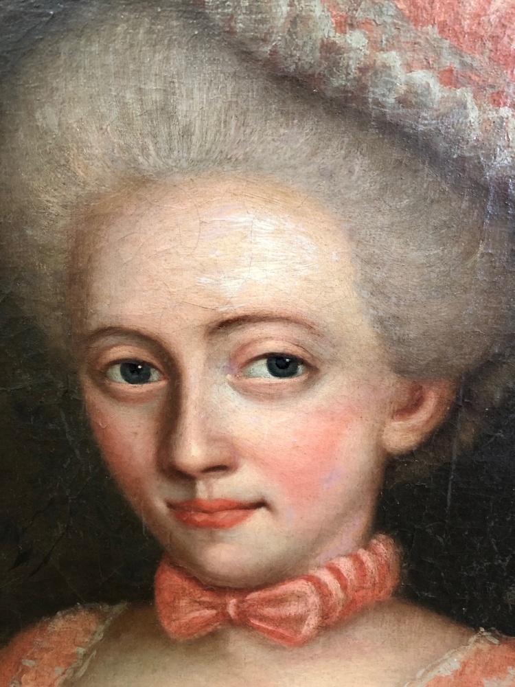 European School, 17th/18th Century, A portrait of a lady playing a mandolin, oil on canvas, - Image 4 of 6