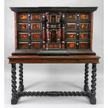 A late 17th century Dutch ebony rosewood tortoiseshell veneered ivory strung and mounted table