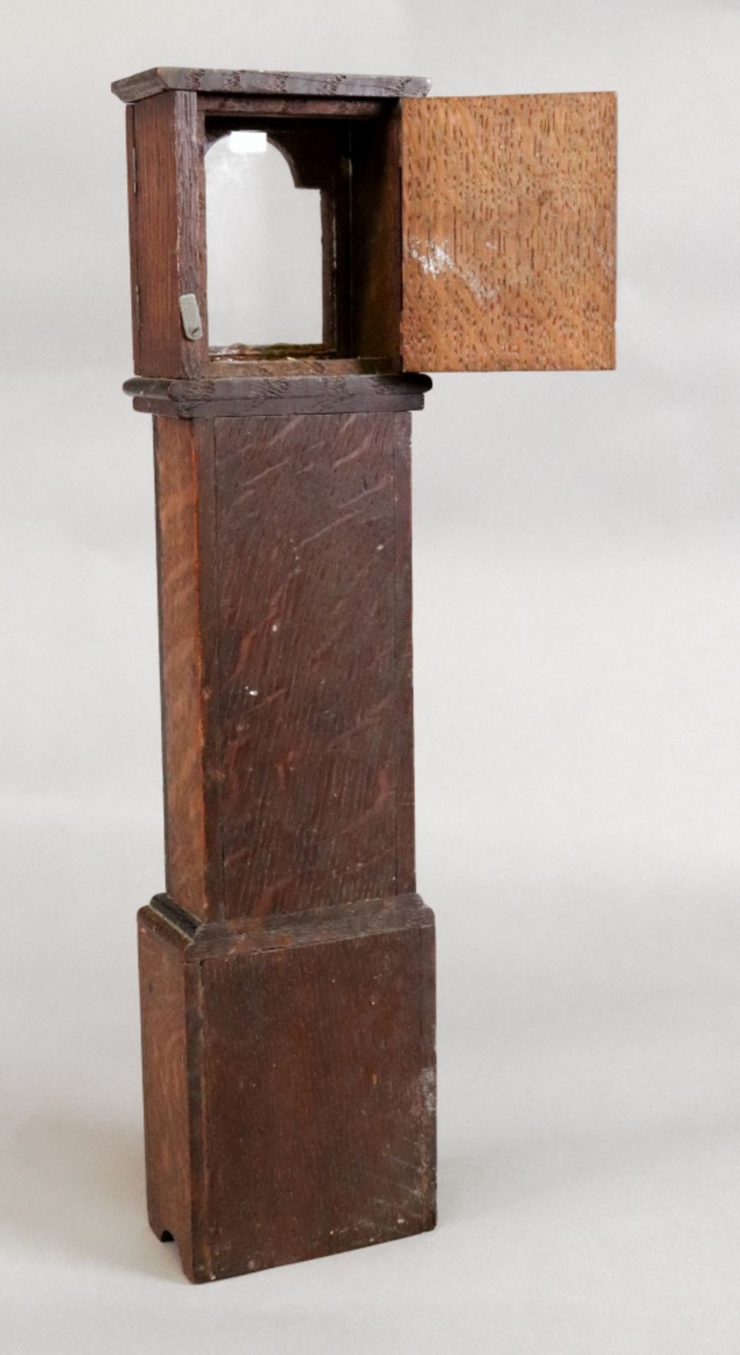 A miniature reproduction George III style oak longcase clock, with ebonised bandings, - Image 2 of 3