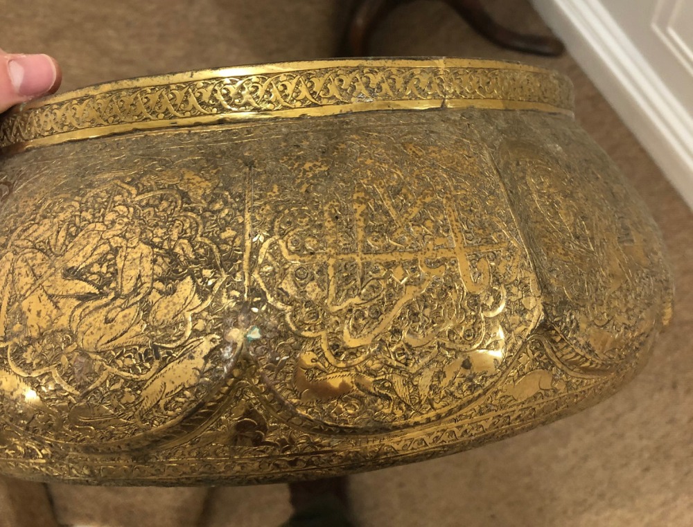 An Indian brass compressed circular bowl, late 19th/early 20th century, - Image 6 of 10