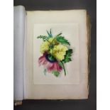 A 19th century portfolio containing a large collection of watercolours,