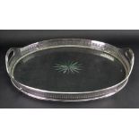 A George III style oval electroplate tray, Meriden U.S.A.