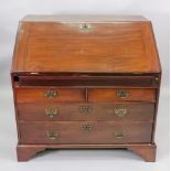 A mahogany bureau, 18th century and later,