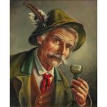 Carl Siegfried Stoitzner (Austrian, 1866-1943), A gentleman holding a glass of wine,