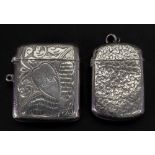 A Victorian silver vesta case, George Unite, Birmingham 1892,