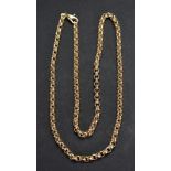 An Italian 9ct gold circular link necklace, to a lobster claw clasp, detailed 'Italy 9KT 375', 13.