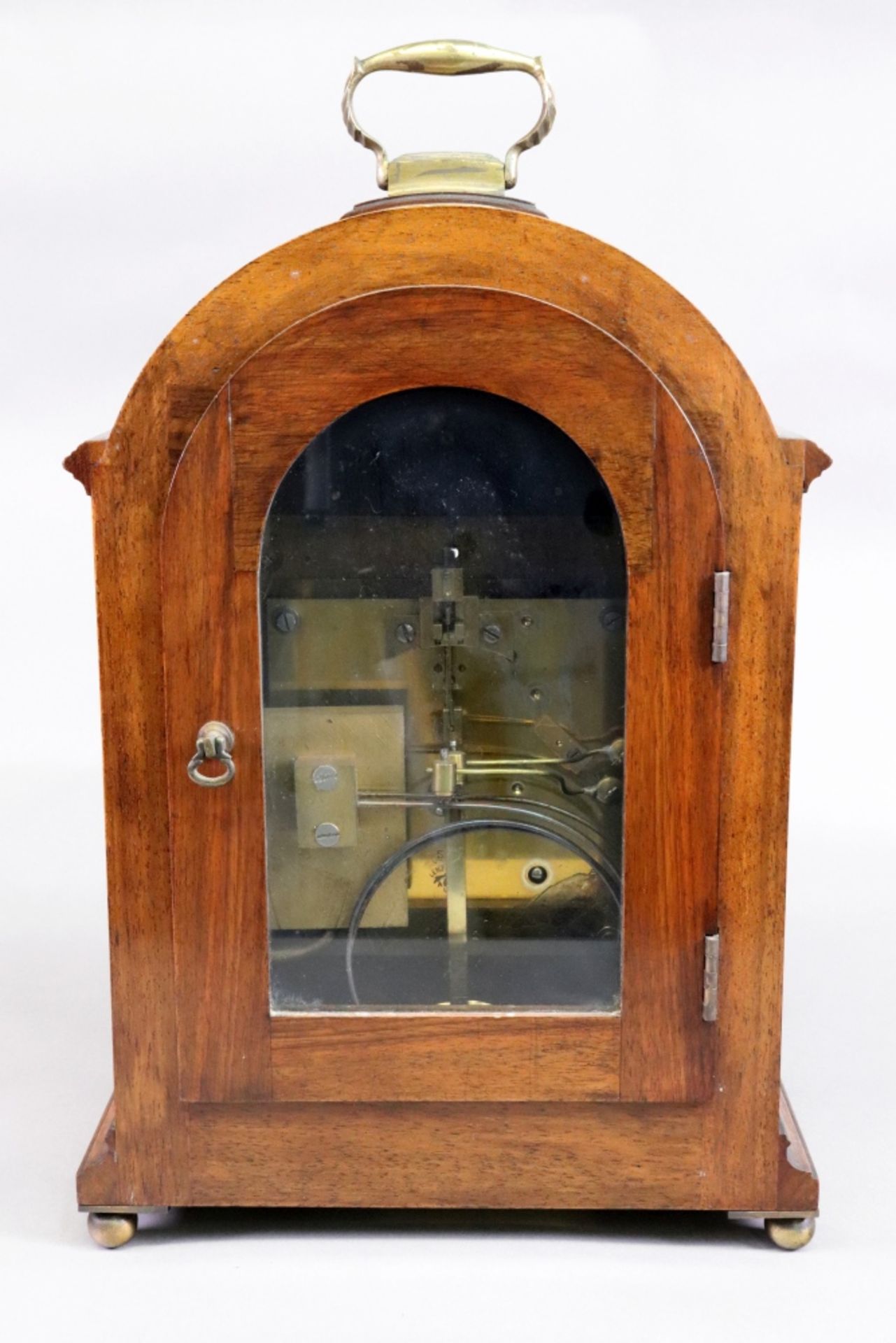 Lenz Kirch; a reproduction mid 18th century style figured walnut cased bracket clock, - Image 3 of 4