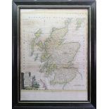 Thomas Kitchin; Scotland Divided into it's counties, engraved hand coloured map,