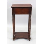 A Regency mahogany rectangular teapoy,