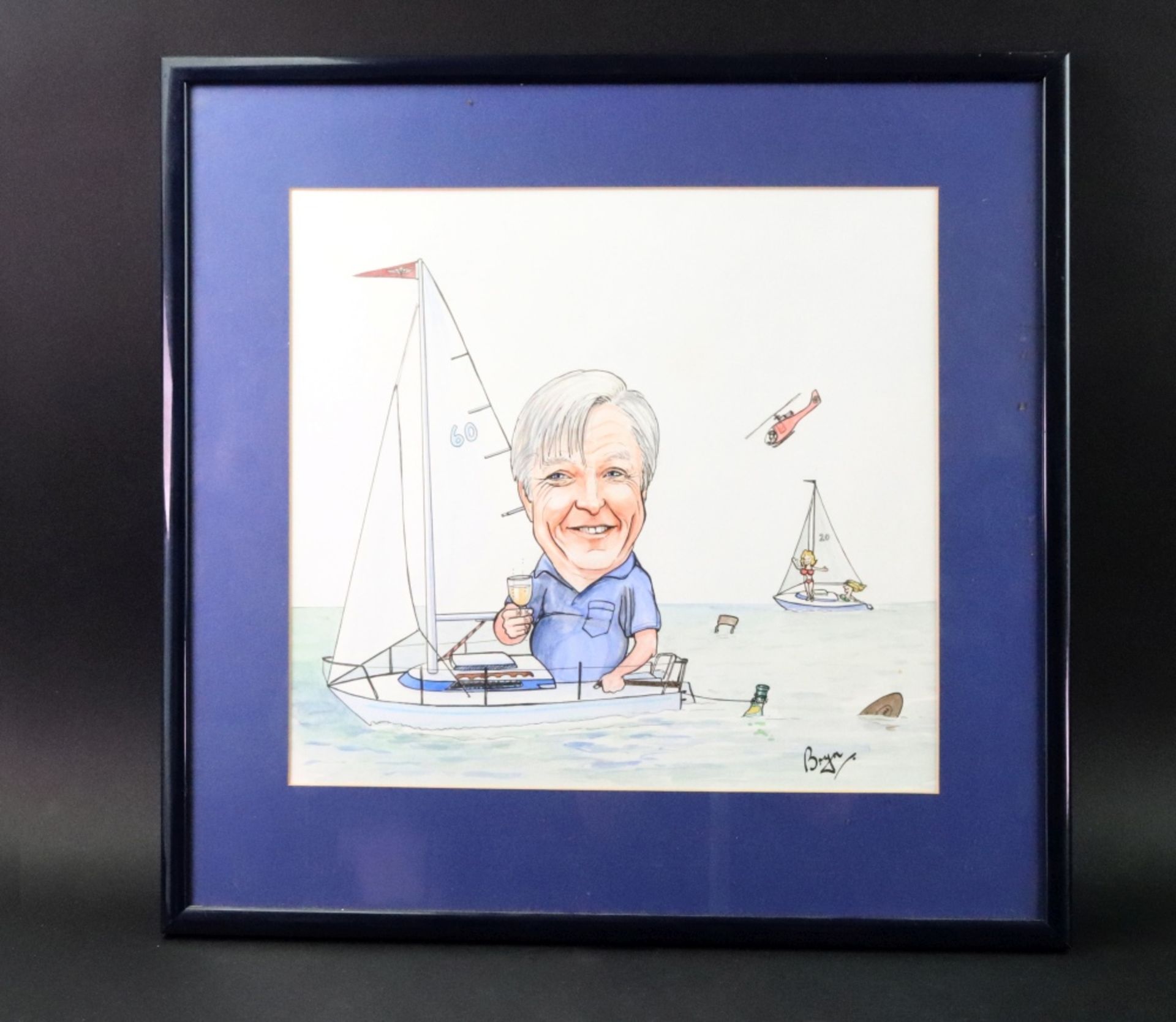 Bryn Parry (1956 - ) Tony Ward-Booth, 60th birthday, caricature, signed, watercolour, 30 x 33cm, - Image 2 of 4