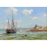 English School, 20th Century, Sailing off the Royal Yacht Squadron, Cowes, Isle of Wight,