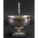 A George III style silver sugar basket, S.