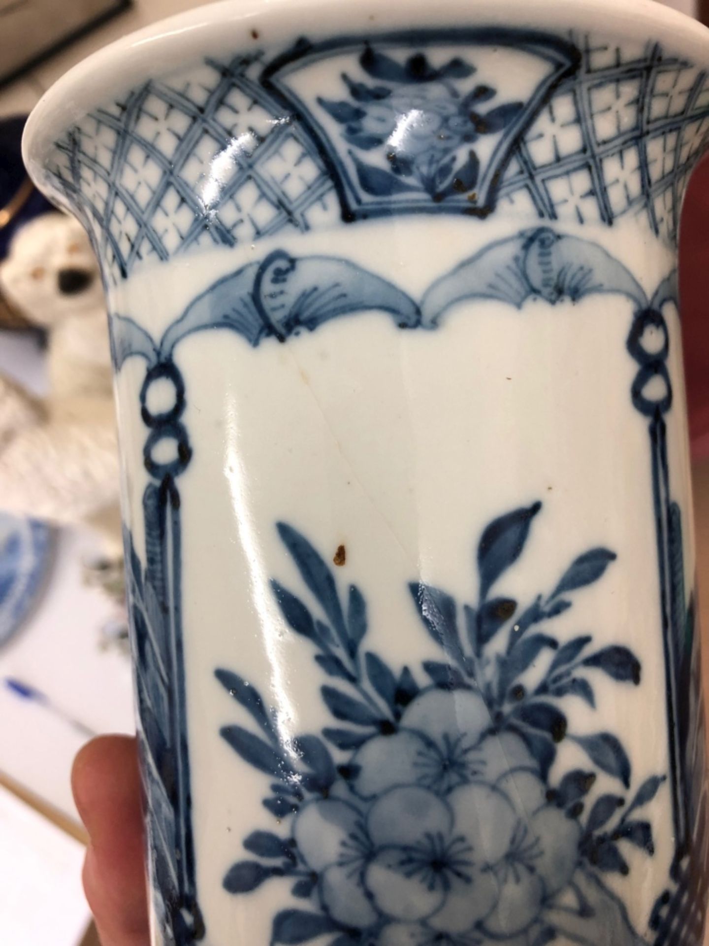 A Chinese blue and white sleeve vase, late 19th century, - Image 8 of 8