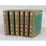 The works of Alfred Lord Tennyson, 1872, six volumes, full red and gilt tooled green leather,