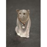 A miniature frosted glass figure of a standing pig, first half 20th century,