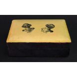 A rectangular black leather covered box, mid 20th century,