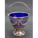 A Victorian silver sugar basket, Sheffield 1881, makers mark CB EP,