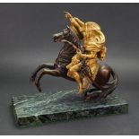 Of Napoleonic Interest; a bronze and ormolu figure of Napoleon on horseback,