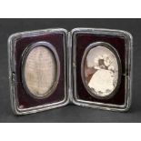 A Victorian silver double photograph frame, Andrew Barrett & Sons, London 1895,