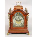 Prescott; a reproduction mid 18th century style mahogany gilt metal mounted miniature bracket clock,
