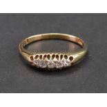 A late Victorian five-stone diamond ring, J.