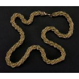 A 9ct gold multi-twist fancy-link necklace on a trigger clasp, length 49cm, 9g.