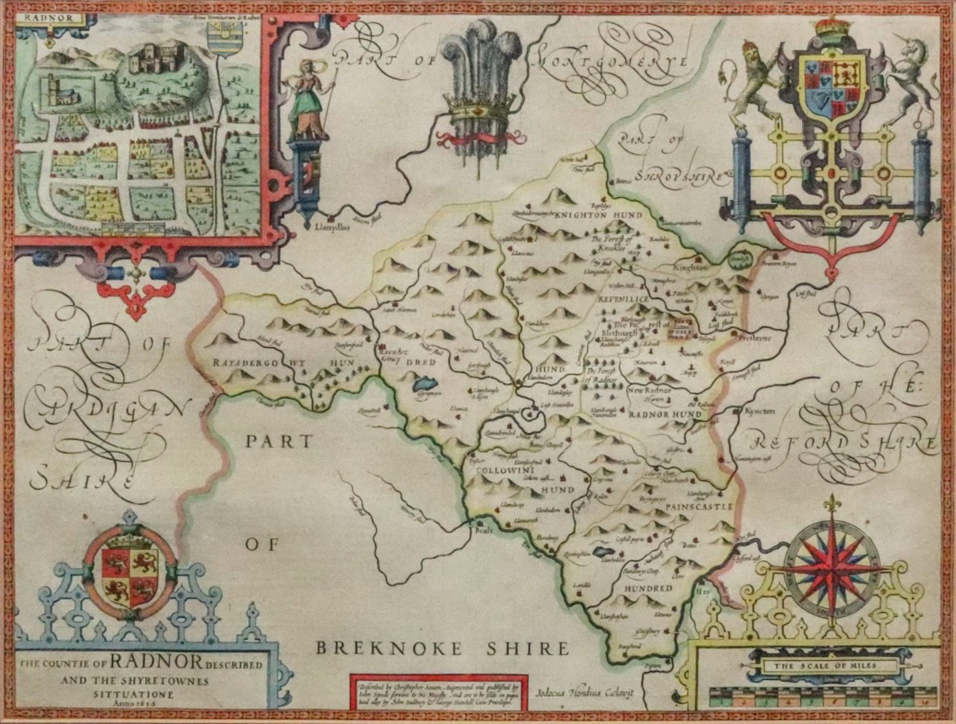 John Speede, The Countie of Radnor described and the Shyretownes Sittuatione (Sic), Anno 1610,