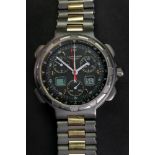 Longines; a gentleman's Conquest Titanium chronograph wristwatch,