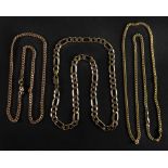 Three 9ct gold necklaces,