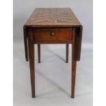 A mahogany and walnut Pembroke table, late 18th/early 19th century,