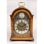 Lenz Kirch; a reproduction mid 18th century style figured walnut cased bracket clock,