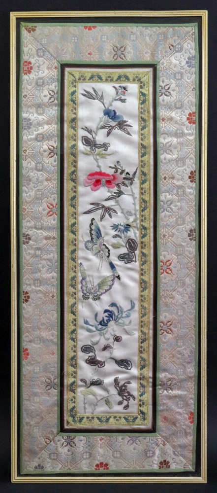 A Chinese rectangular silk mandarin slee