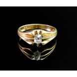 A 18ct gold single-stone diamond ring, t