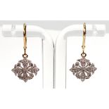 A pair of diamond-set pendant earrings i