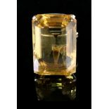 A gold mounted citrine pendant brooch, c