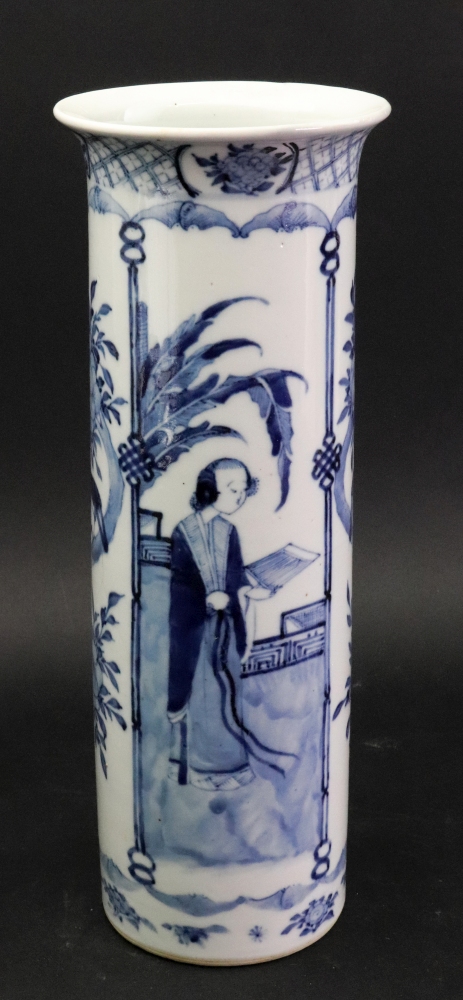 A Chinese blue and white sleeve vase, la - Image 3 of 8
