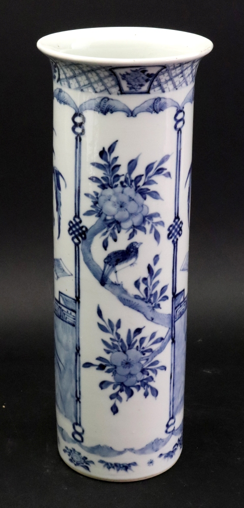 A Chinese blue and white sleeve vase, la - Image 2 of 8