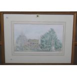 ** Vernon (20th century), View of 4 Swan Walk, from the Chelsea Physic Garden, watercolour,